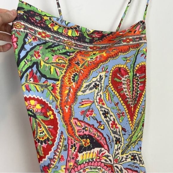 Rhode Jemima Paisley Crepe Midi Dress Size 0 Festival Of Love - Picture 5 of 14